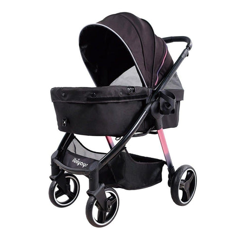 Ibiyaya® Retro Luxe Pet Stroller | Prism Black - Pets Own Us - Ibiyaya - FS2102-BK United Kingdom