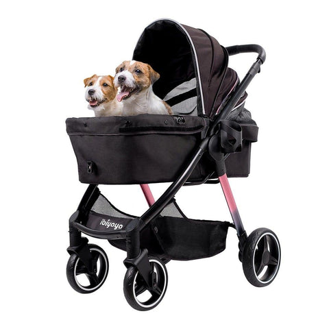 Ibiyaya® Retro Luxe Pet Stroller | Prism Black - Pets Own Us - Ibiyaya - FS2102-BK United Kingdom