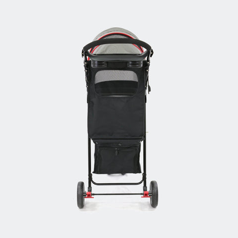 InnoPet® Avenue Dog & Cat Pram With Rain Cover | Grey/Red - Pets Own Us - Innopet - IPS-033/SG United Kingdom