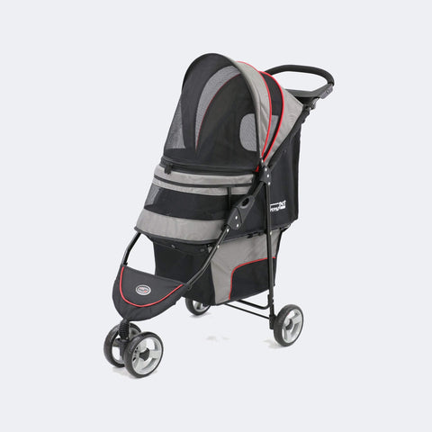 InnoPet® Avenue Dog & Cat Pram With Rain Cover | Grey/Red - Pets Own Us - Innopet - IPS-033/SG United Kingdom