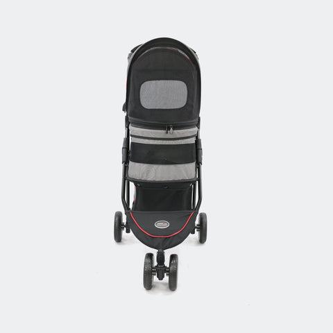InnoPet® Avenue Dog & Cat Pram With Rain Cover | Grey/Red - Pets Own Us - Innopet - IPS-033/SG United Kingdom