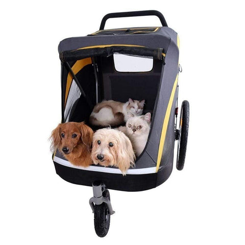 Innopet® Hercules 2.0 XL Dog Pram | >50kgs | Free Rain Cover | Grey/Yellow | 2-Year Extended Warranty - Pets Own Us - Innopet - IPS-060/B United Kingdom