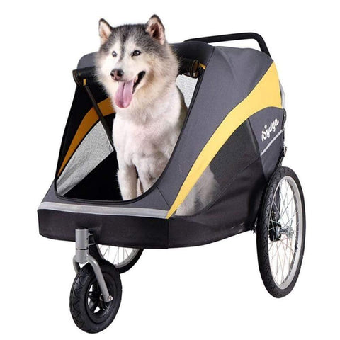 Innopet® Hercules 2.0 XL Dog Pram | >50kgs | Free Rain Cover | Grey/Yellow | 2-Year Extended Warranty - Pets Own Us - Innopet - IPS-060/B United Kingdom