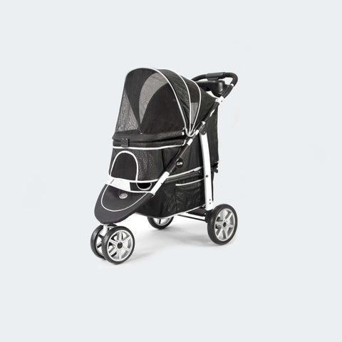 Innopet® Monaco Dog & Cat Pram With Rain Cover | Black | 2-Year Warranty - Pets Own Us - Innopet - IPS-035/B United Kingdom