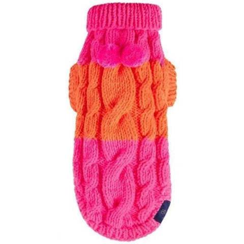 Knitted Sweater LUXURY Neon Rush by Oh Charlie - Neon Orange / Neon Pink - Pets Own Us - Oh Charlie - United Kingdom