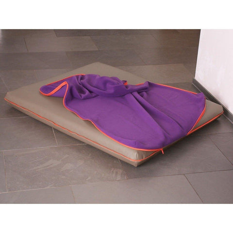 Memory Foam Dog Bed in Taupe Faux Leather - Pets Own Us - Pet Interiors - United Kingdom