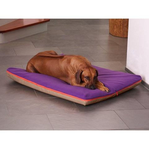 Memory Foam Dog Bed in Taupe Faux Leather - Pets Own Us - Pet Interiors - United Kingdom