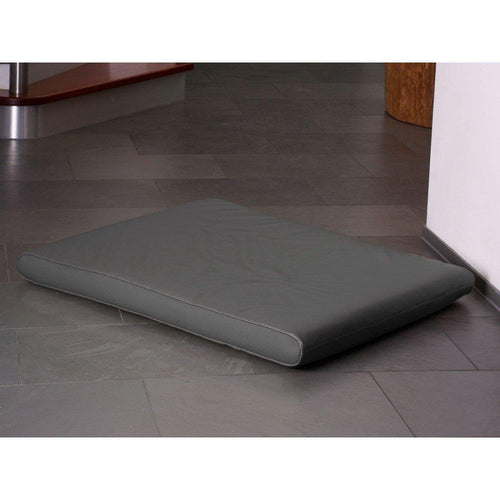 Memory Foam Dog Mattress in Grey Faux Leather - Pets Own Us - Pet Interiors - United Kingdom