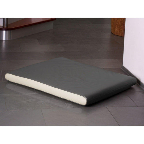 Memory Foam Dog Mattress in Grey Faux Leather - Pets Own Us - Pet Interiors - United Kingdom