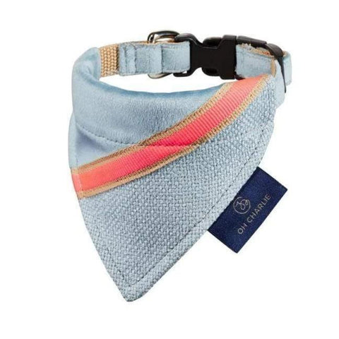 Neville Bandana by Oh Charlie - Celeste/Neon Orange - Pets Own Us - Oh Charlie - United Kingdom