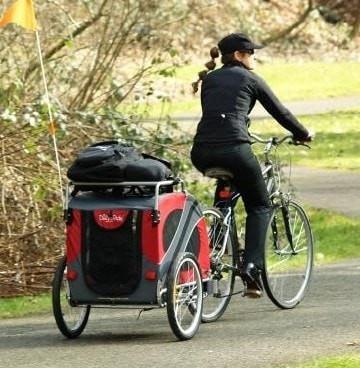 Original DoggyRide Dog Bike Trailer by Dutch Dog - Red (incl. leash set) - Pets Own Us - Dutch Dog - DRORTR09-RD United Kingdom