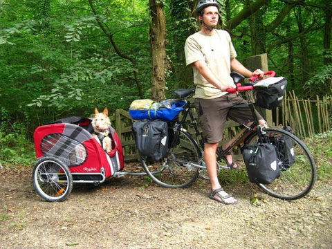 Original DoggyRide Dog Bike Trailer by Dutch Dog - Red (incl. leash set) - Pets Own Us - Dutch Dog - DRORTR09-RD United Kingdom