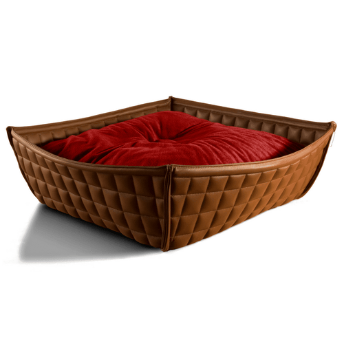 Orthopedic Cat Bed By Pet Interiors- Brown Leather Bowl - Pets Own Us - Pet Interiors - United Kingdom