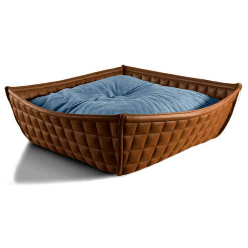 Orthopedic Cat Bed By Pet Interiors- Brown Leather Bowl - Pets Own Us - Pet Interiors - United Kingdom