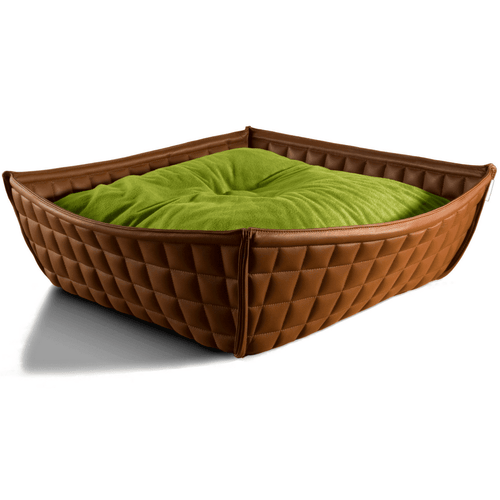 Orthopedic Cat Bed By Pet Interiors- Brown Leather Bowl - Pets Own Us - Pet Interiors - United Kingdom