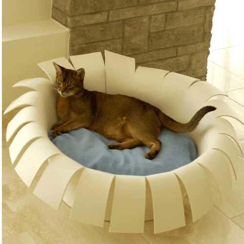 Orthopedic Cat Bed By Pet Interiors- Cream Felt Crown - Pets Own Us - Pet Interiors - United Kingdom