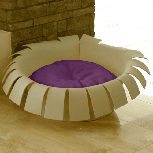 Orthopedic Cat Bed By Pet Interiors- Cream Felt Crown - Pets Own Us - Pet Interiors - United Kingdom
