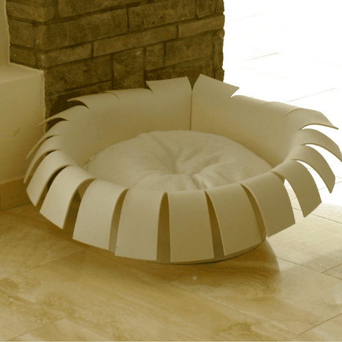 Orthopedic Cat Bed By Pet Interiors- Cream Felt Crown - Pets Own Us - Pet Interiors - United Kingdom