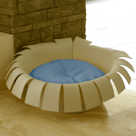 Orthopedic Cat Bed By Pet Interiors- Cream Felt Crown - Pets Own Us - Pet Interiors - United Kingdom