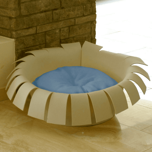 Orthopedic Cat Bed By Pet Interiors- Cream Felt Crown - Pets Own Us - Pet Interiors - United Kingdom