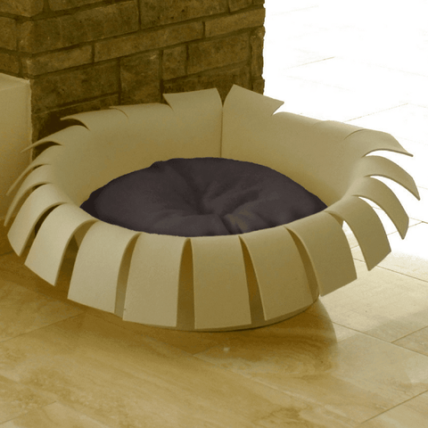Orthopedic Cat Bed By Pet Interiors- Cream Felt Crown - Pets Own Us - Pet Interiors - United Kingdom