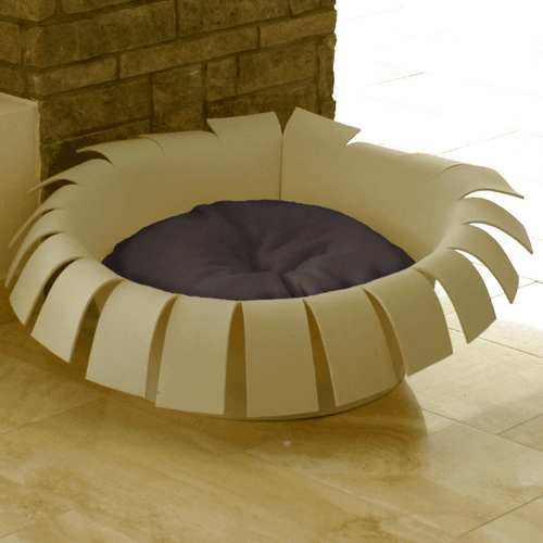 Orthopedic Cat Bed By Pet Interiors- Cream Felt Crown - Pets Own Us - Pet Interiors - United Kingdom
