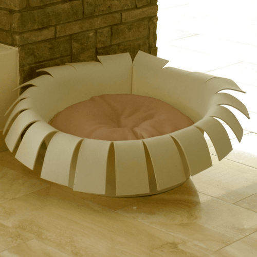 Orthopedic Cat Bed By Pet Interiors- Cream Felt Crown - Pets Own Us - Pet Interiors - United Kingdom