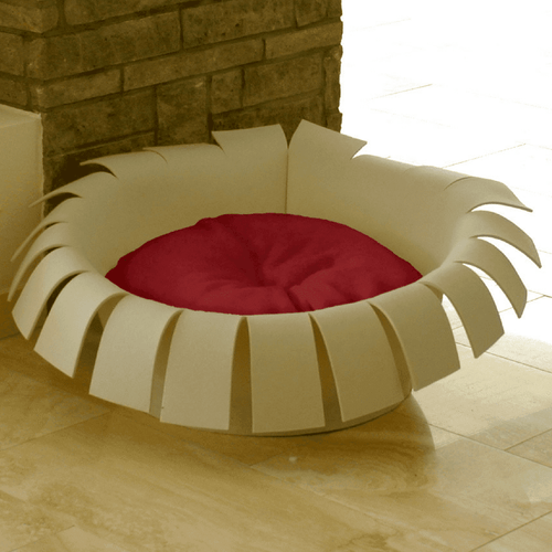 Orthopedic Cat Bed By Pet Interiors- Cream Felt Crown - Pets Own Us - Pet Interiors - United Kingdom