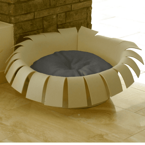 Orthopedic Cat Bed By Pet Interiors- Cream Felt Crown - Pets Own Us - Pet Interiors - United Kingdom
