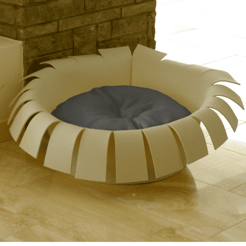 Orthopedic Cat Bed By Pet Interiors- Cream Felt Crown - Pets Own Us - Pet Interiors - United Kingdom