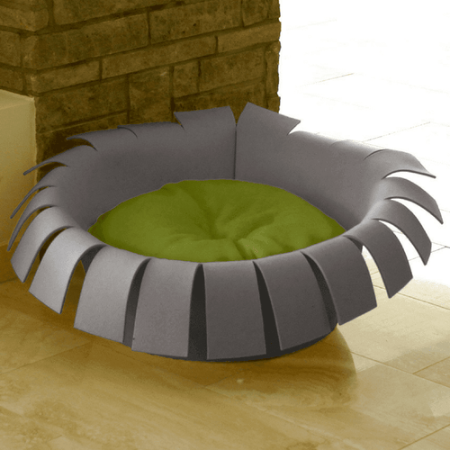 Orthopedic Cat Bed By Pet Interiors- Grey Felt Crown - Pets Own Us - Pet Interiors - United Kingdom