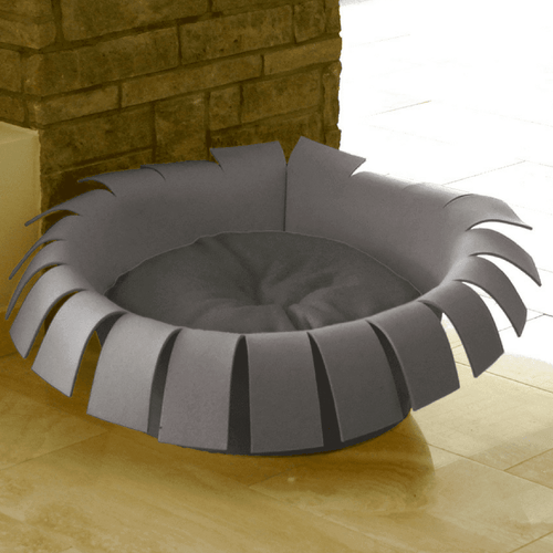Orthopedic Cat Bed By Pet Interiors- Grey Felt Crown - Pets Own Us - Pet Interiors - United Kingdom
