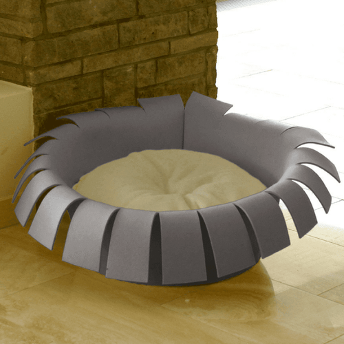 Orthopedic Cat Bed By Pet Interiors- Grey Felt Crown - Pets Own Us - Pet Interiors - United Kingdom