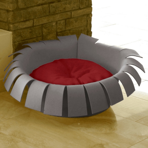 Orthopedic Cat Bed By Pet Interiors- Grey Felt Crown - Pets Own Us - Pet Interiors - United Kingdom
