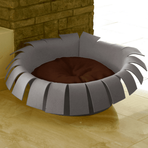 Orthopedic Cat Bed By Pet Interiors- Grey Felt Crown - Pets Own Us - Pet Interiors - United Kingdom