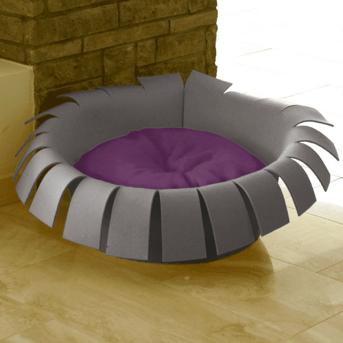 Orthopedic Cat Bed By Pet Interiors- Grey Felt Crown - Pets Own Us - Pet Interiors - United Kingdom
