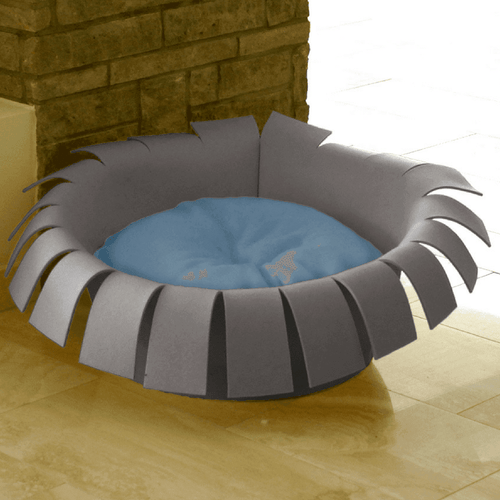 Orthopedic Cat Bed By Pet Interiors- Grey Felt Crown - Pets Own Us - Pet Interiors - United Kingdom