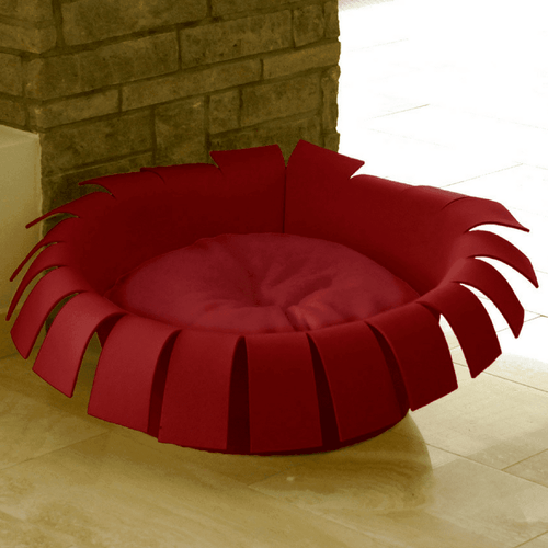 Orthopedic Cat Bed By Pet Interiors- Red Felt Crown - Pets Own Us - Pet Interiors - United Kingdom