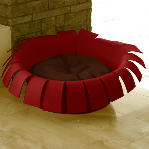 Orthopedic Cat Bed By Pet Interiors- Red Felt Crown - Pets Own Us - Pet Interiors - United Kingdom