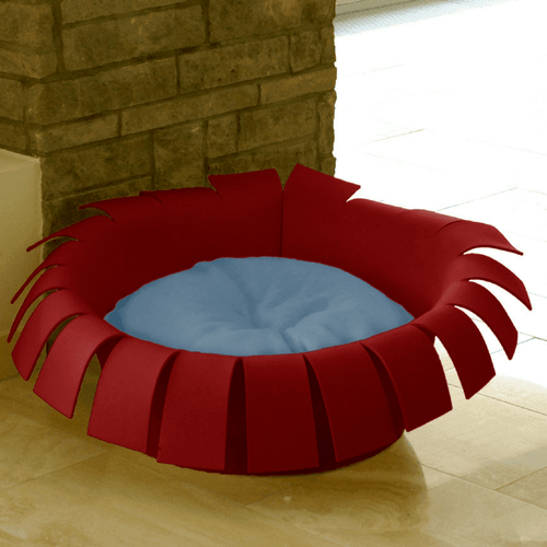 Orthopedic Cat Bed By Pet Interiors- Red Felt Crown - Pets Own Us - Pet Interiors - United Kingdom