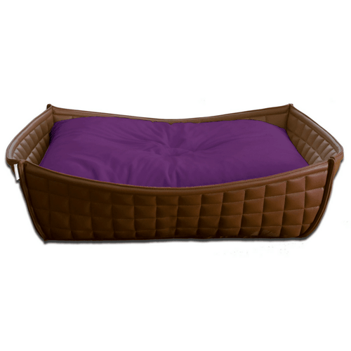 Orthopedic Dog Bed By Pet Interiors- Brown Leather Bowl - Pets Own Us - Pet Interiors - United Kingdom