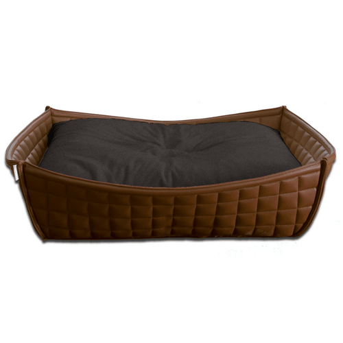 Orthopedic Dog Bed By Pet Interiors- Brown Leather Bowl - Pets Own Us - Pet Interiors - United Kingdom