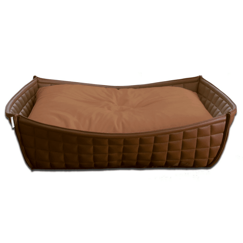 Orthopedic Dog Bed By Pet Interiors- Brown Leather Bowl - Pets Own Us - Pet Interiors - United Kingdom