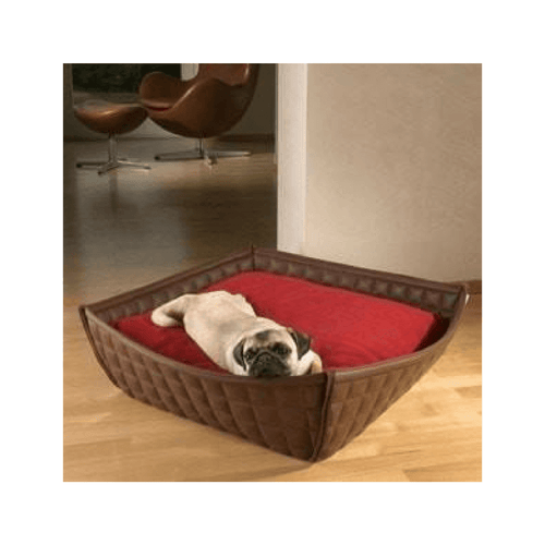Orthopedic Dog Bed By Pet Interiors- Brown Leather Bowl - Pets Own Us - Pet Interiors - United Kingdom