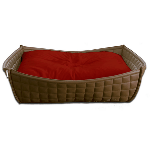 Orthopedic Dog Bed By Pet Interiors- Brown Leather Bowl - Pets Own Us - Pet Interiors - United Kingdom