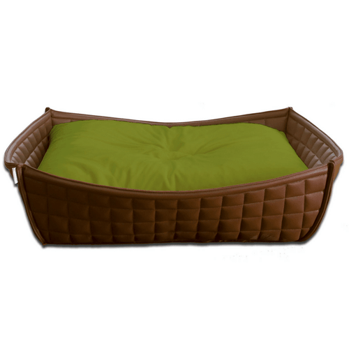 Orthopedic Dog Bed By Pet Interiors- Brown Leather Bowl - Pets Own Us - Pet Interiors - United Kingdom