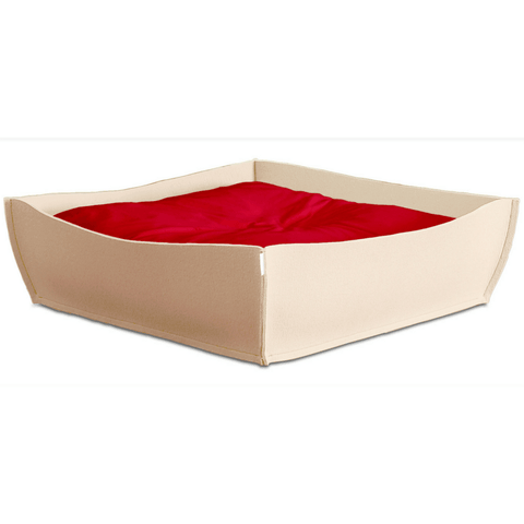 Orthopedic Dog Bed by Pet Interiors - Cream Felt Bowl - Pets Own Us - Pet Interiors - United Kingdom