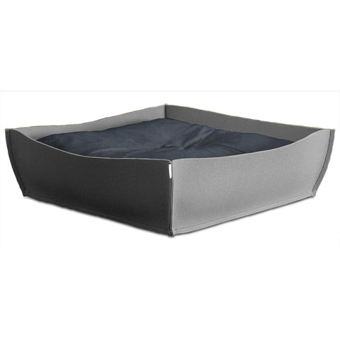 Orthopedic Pet Bed By Pet Interiors - Grey Felt Bowl - Pets Own Us - Pet Interiors - United Kingdom