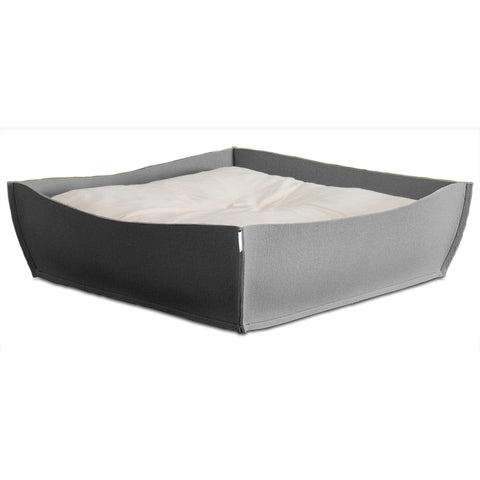 Orthopedic Pet Bed By Pet Interiors - Grey Felt Bowl - Pets Own Us - Pet Interiors - United Kingdom