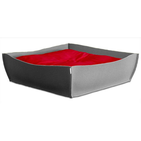 Orthopedic Pet Bed By Pet Interiors - Grey Felt Bowl - Pets Own Us - Pet Interiors - United Kingdom
